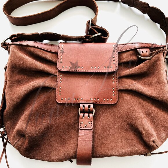 FREE PEOPLE We The Free Silvie Studded Sling Bag In Cognac NWT - Picture 6 of 15